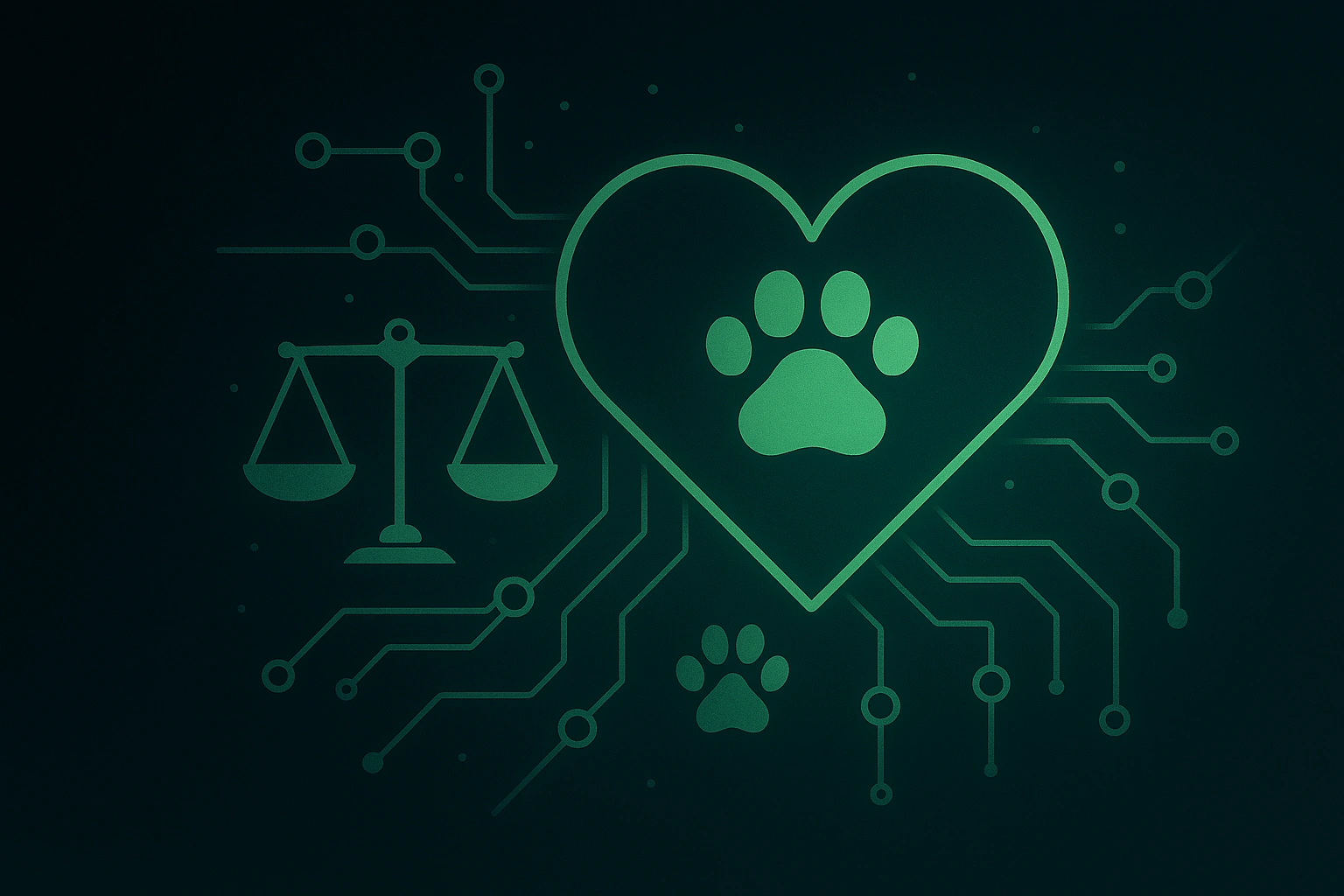 Heart containing paw print and scales